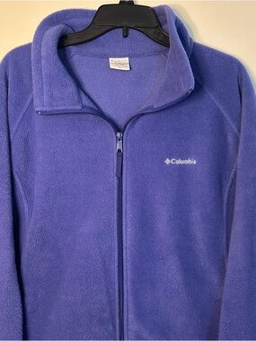 Columbia Benton Springs Women 3X Full Zip Fleece Jacket Clematis Blue Zip Pocket